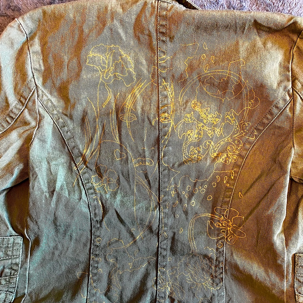 cool printed vintage denim jacket